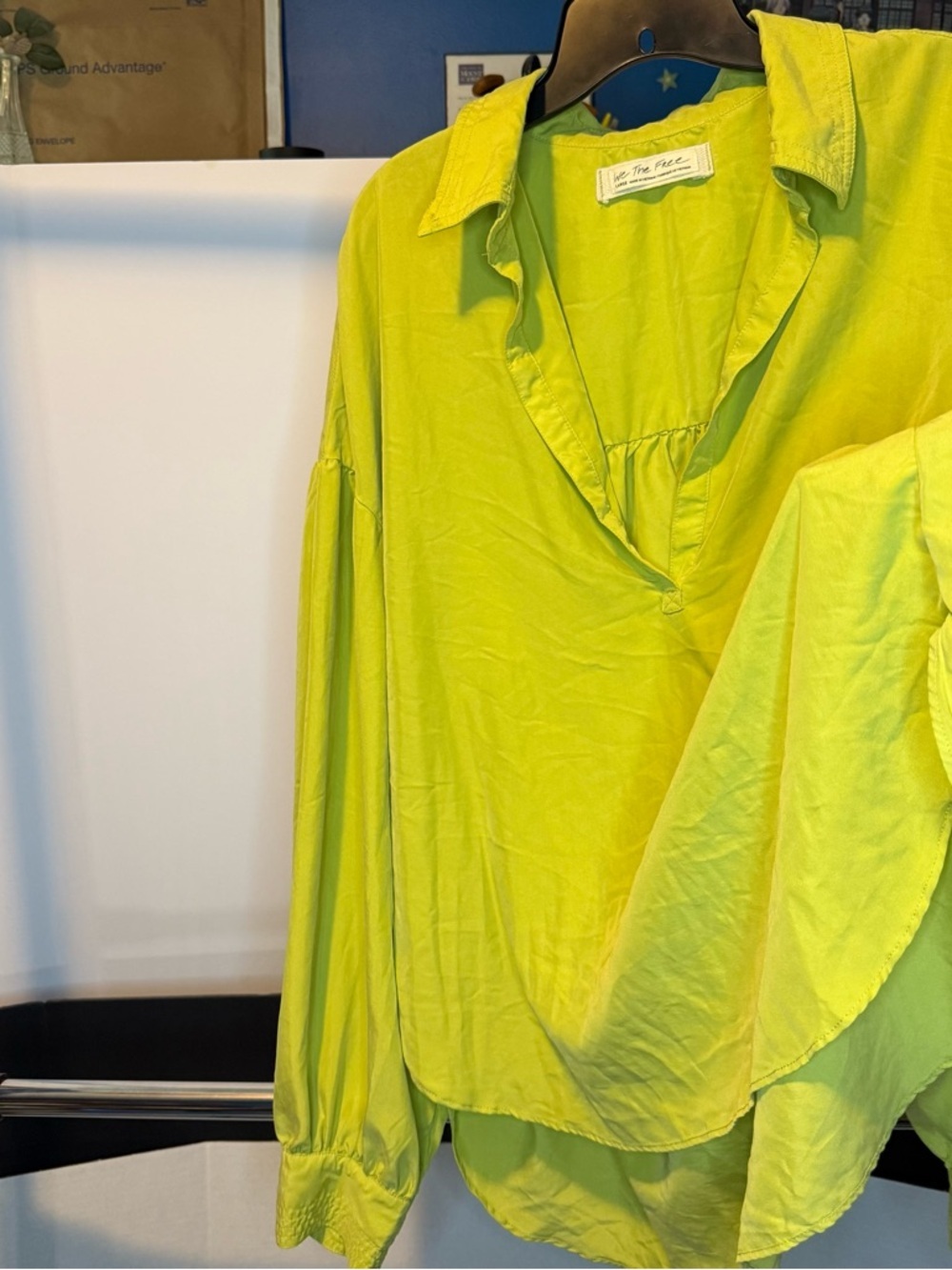 We The Free Large Olive Green Oversized Button-Front Shirt - Picture 13 of 15